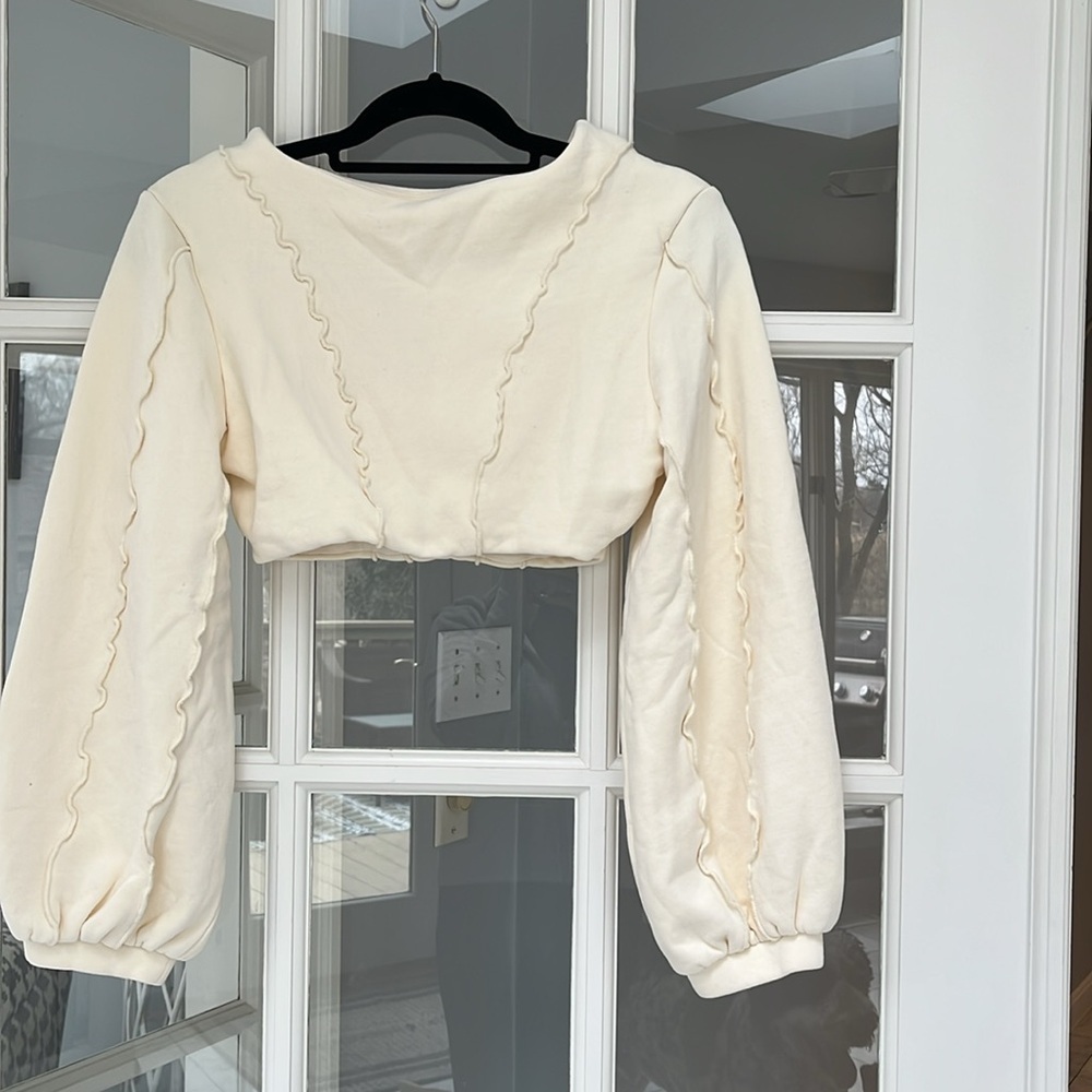 Oh Polly Cropped Top/Sweatshirt Sz 4 - Picture 3 of 3